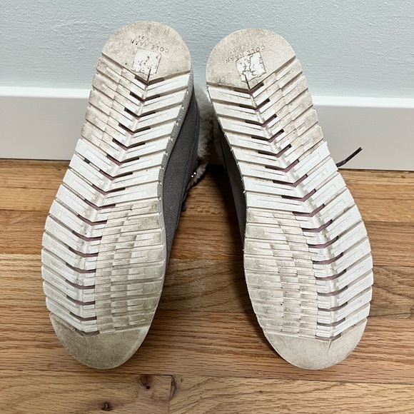 Cole Haan Waterproof Suede Winter Hiking Boots Grey Pink Size 7 - Picture 5 of 8